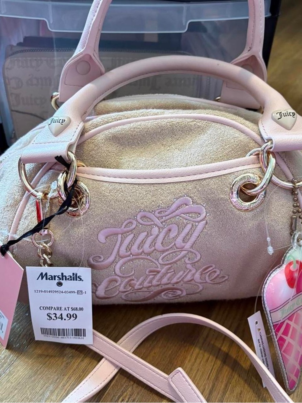 Juicy Couture Blush Pink Mini Dome Satchel with Gold Hardware